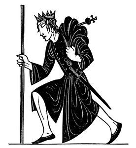 ウィリアム・シェイクスピア作「キング・ヘンリー四世」のタイトルイラスト（リトグラフ） 作： Eric Gill