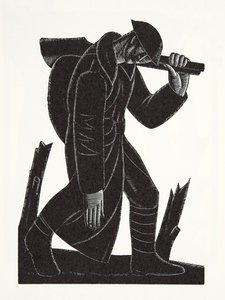 Westward Hoe!、David James の絵の後 作： Eric Gill