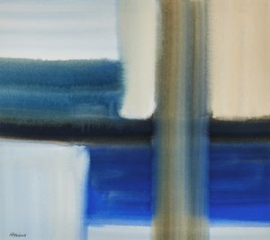 ブルーコンポジション、20世紀（水彩） 作： Eric Hains