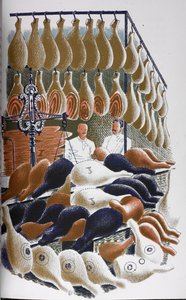 精肉店の店内風景。 作： Eric Ravilious