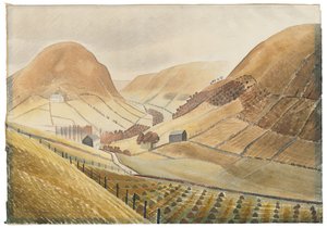 Corn Stooks and Farmsteads-Hill Farm、Capel-yffin、Wales、1938