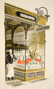 オイスターバー（J.M.リチャーズの「High Street」のイラスト、Curwen Press社の印刷、Country Life社の発行 作： Eric Ravilious