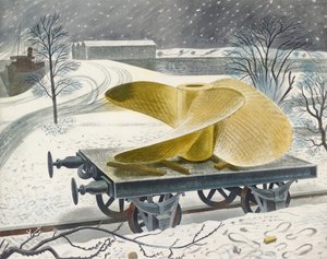 鉄道トラックの船のねじ、20 世紀初頭 作： Eric Ravilious