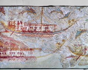 イルカに囲まれた船 作： エーリッヒ・レッシング