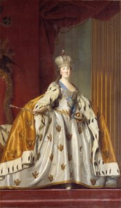 戴冠式のローブを着た女帝エカチェリーナ 2 世 1729 ～ 1796 年の肖像、1766 年。 作： Erichsen