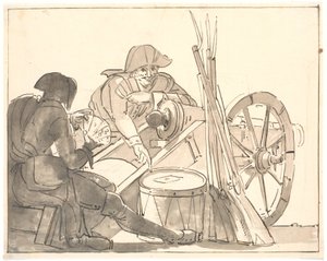 大砲でトランプをする 2 人の兵士 作： Erik Pauelsen