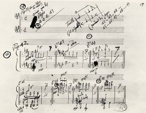 エリック・アルフレッド・レスリー・サティ（1866-1925）、フランスによるパレードの手書き原稿 作： Erik Satie