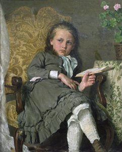 椅子に座る少女 作： Erik Theodor Werenskiold