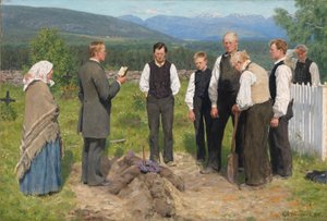 農民の埋葬 作： Erik Theodor Werenskiold