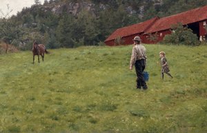 馬に水 作： Erik Theodor Werenskiold