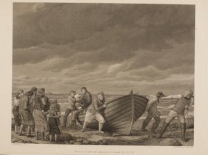ホーンベックの漁師が座礁した船から船長を救出 (A.1775) 作： Erling Eckersberg