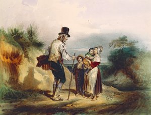 ヴィクトル・ユーゴー（1802-1885）によるレ・ミゼラブルのためのアーネスト・グレニエによる水彩画のショートカット、イラスト 作： Ernest (after) Grenier