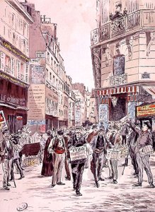 1893 年にパリの通りのニュース ベンダー、彫刻 作： Ernest (after) Grenier