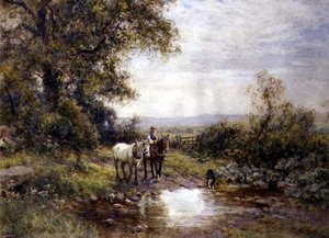 小川のそばの馬 作： Ernest Albert Waterlow