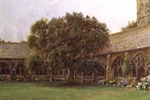 オックスフォード大学ニュー・カレッジのクロイスター(The Cloister) 作： Ernest Arthur Rowe