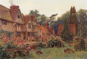 ケント州チディングストーンのポーチハウス（カラーリソ） 作： Ernest Arthur Rowe