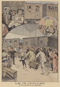 バスティーユデーのお祝いに乗客を乗せる列車 作： Ernest Auguste Bouard