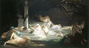 アドニスの墓場のニンフたち 作： Ernest Augustin Gendron