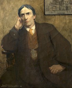ヒューバート・フォン・ハーコマー卿の死後の肖像 作： Ernest Borough Johnson