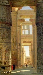 カルナック神殿、グレートハイポスタイルホール、1890年 作： Ernest Carl Eugen Koerner