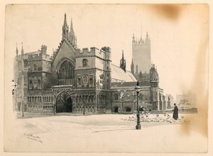 ウェストミンスターホールの外観 作： Ernest Clifford Peixotto