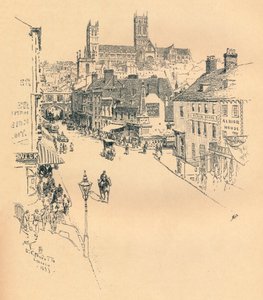 「ハイストリート、リンカーン」、1899 作： Ernest Clifford Peixotto