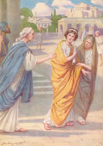 バージニウスは彼の美しい若い娘バージニアを彼女の看護師の世話に残しました、c1912、1912 作： Ernest Dudley Heath