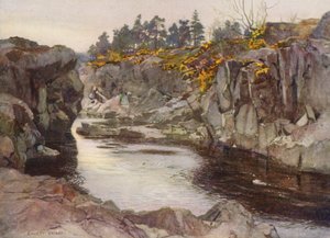 リンの下の峡谷（カラーリトグラフ） 作： Ernest Edward Briggs