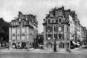 ルイ13世時代の古い家々。1931年、パリのポンヌフ橋に面しています。 作： Ernest Flammarion