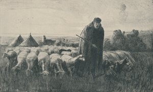 ピカルディ羊飼い、1919年 作： Ernest George Beach