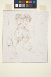 座る女 (モノプリント) 作： Ernest Haskell