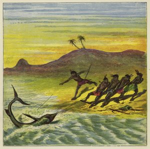 サメを捕まえる 作： Ernest Henry Griset