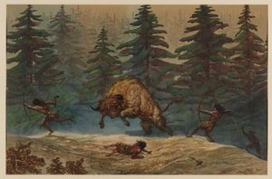 バイソンの狩猟、1871 作： Ernest Henry Griset