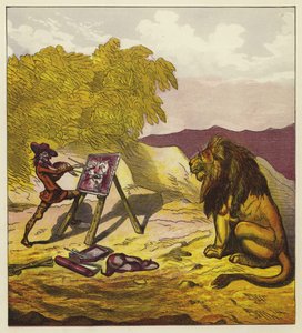 ライオンを描くジョン・ボールド 作： Ernest Henry Griset