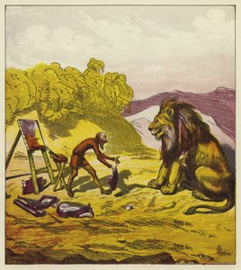 ジョン・ボールドとライオンとの出会い 作： Ernest Henry Griset