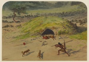 先史時代のシーン、1871 作： Ernest Henry Griset