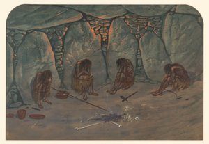 先史時代のシーン、1871 作： Ernest Henry Griset