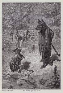 狼と子羊」（彫刻 作： Ernest Henry Griset