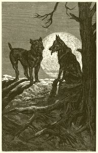 オオカミとマスチフ 作： Ernest Henry Griset