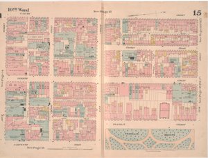 フィラデルフィア市の保険マップ。ボリューム2、plate15、1887（手塗りの彫刻）