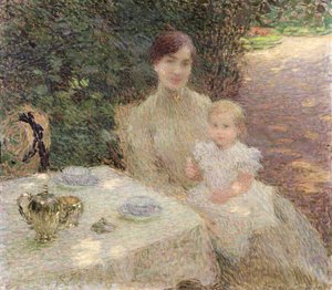 庭で、1904 作： Ernest Joseph Laurent