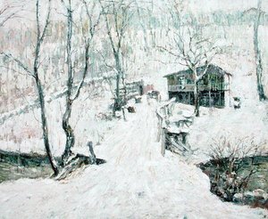 田舎の風景、冬 作： Ernest Lawson