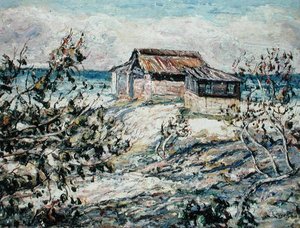 フロリダ州キーウェストの「オーシャン・シャック」（油彩・キャンバス） 作： Ernest Lawson