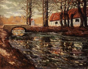 川の風景、1920年頃 作： Ernest Lawson