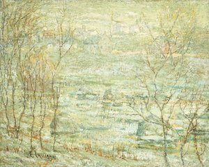 春の風景、ハーレム川 作： Ernest Lawson