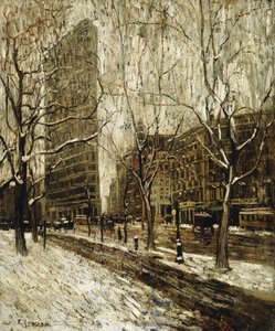 ニューヨークのフラットアイアンビルディング 作： Ernest Lawson