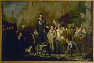 アルフォンス・ボーダン（1811年-1851年）、12月3日、フォーブル・サントワーヌのバリケードにて 作： Ernest Louis Pichio
