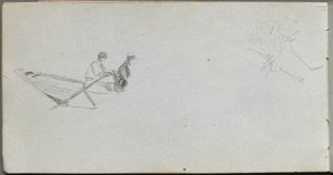 スケッチブック、ページ04：ボートのフィギュア。 作： Jean Louis Ernest Meissonier