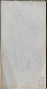 スケッチブック、100ページ：ヌード図、プロファイル。 作： Jean Louis Ernest Meissonier