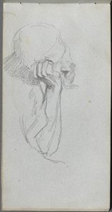 Sketchbook、page 16：Melancholy Figure。 作： Jean Louis Ernest Meissonier